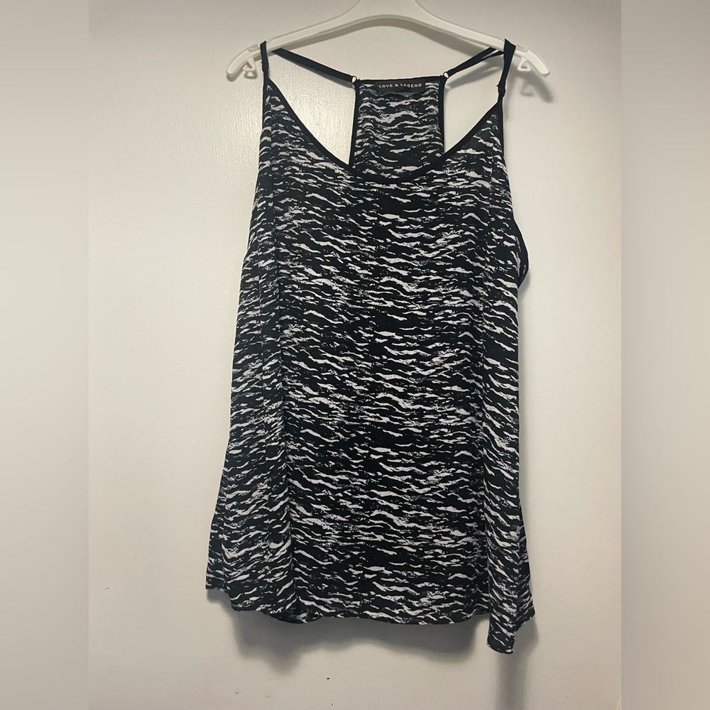 Love & Legend Black and White Patterned Tank Top